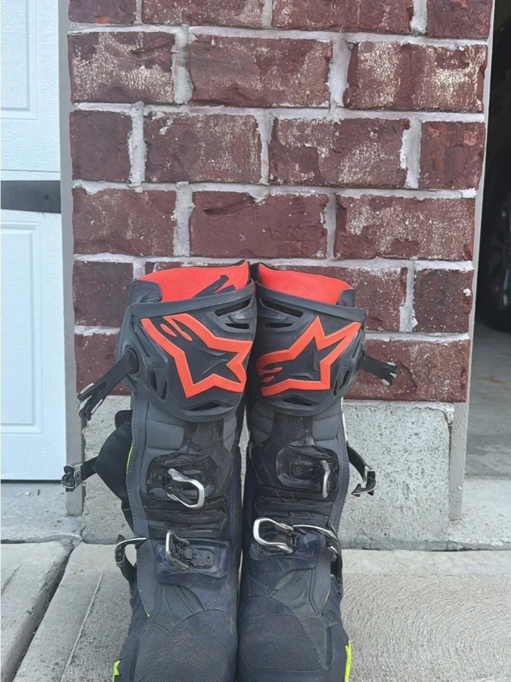 Alpinestars Tech 10 Boots in Black, White & Red with Neon Accent